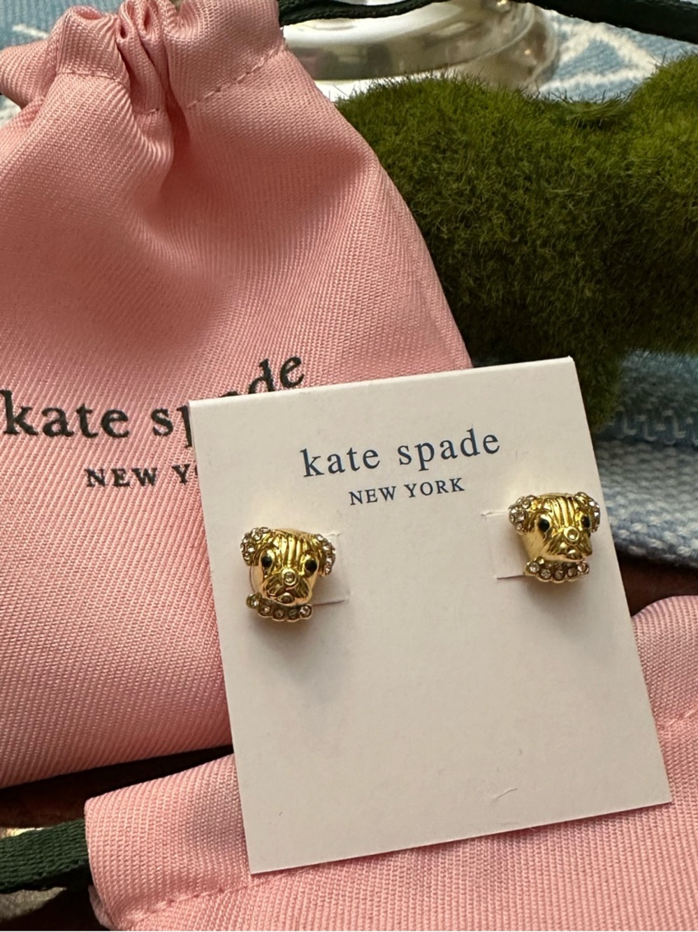 Kate Spade Puppy Dog Gold Plated Stud Earrings NWT - Picture 4 of 6